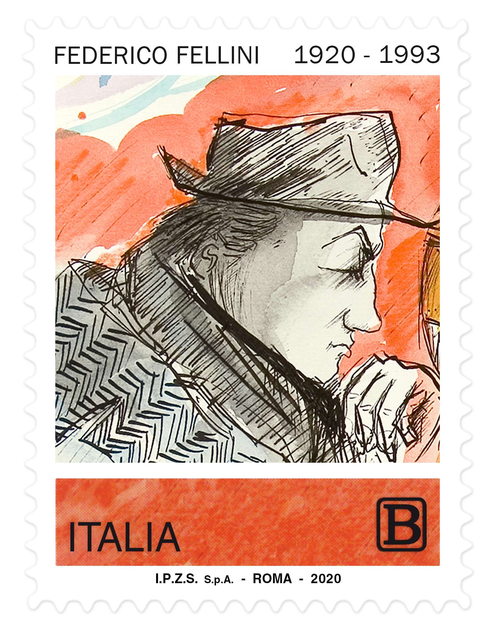 Un francobollo dedicato a Federico Fellini