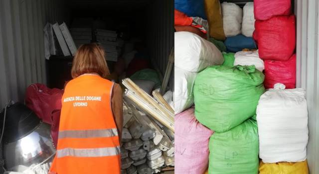 Blitz dell&#8217;agenzia delle dogane al porto di Livorno, sequestrati 14mila kg di lenzuola e asciugamani usati