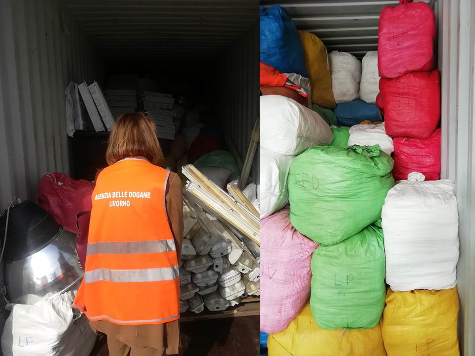 Blitz dell’agenzia delle dogane al porto di Livorno, sequestrati 14mila kg di lenzuola e asciugamani usati