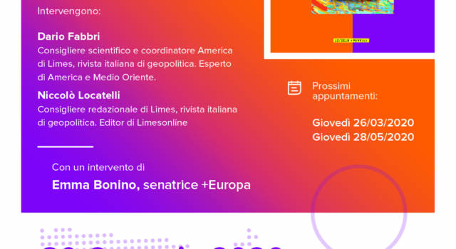 America contro tutti. Giovedì 30 gennaio il primo appuntamento del 2020 con Limes – Rivista italiana di geopolitica