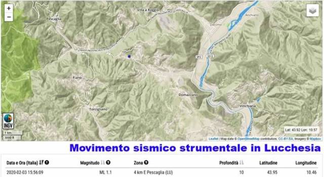 #Toscanasismica, la terra trema di nuovo in lucchesia