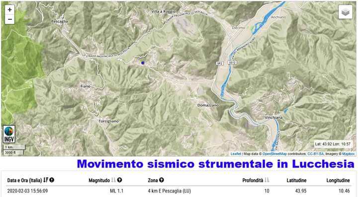 #Toscanasismica, la terra trema di nuovo in lucchesia