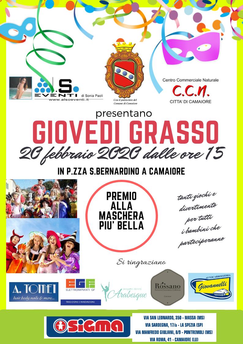 Carnevale, festa per bambini in centro a Camaiore per Giovedì Grasso