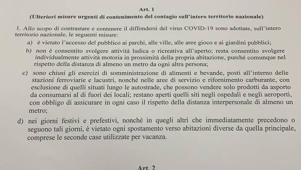 Coronavirus, nuova ordinanza del Governo con misure più restrittive