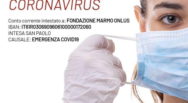 Coronavirus, la raccolta fondi della Fondazione Marmo supera 1 milione di euro