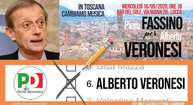 Piero Fassino a Lucca per sostenere Alberto Veronesi, candidato PD al consiglio regionale della Toscana