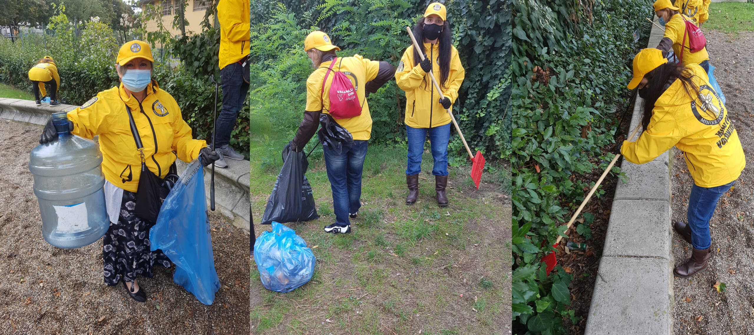 Firenze:  i Ministri Volontari della Chiesa di Scientology puliscono il parco di Via Allori