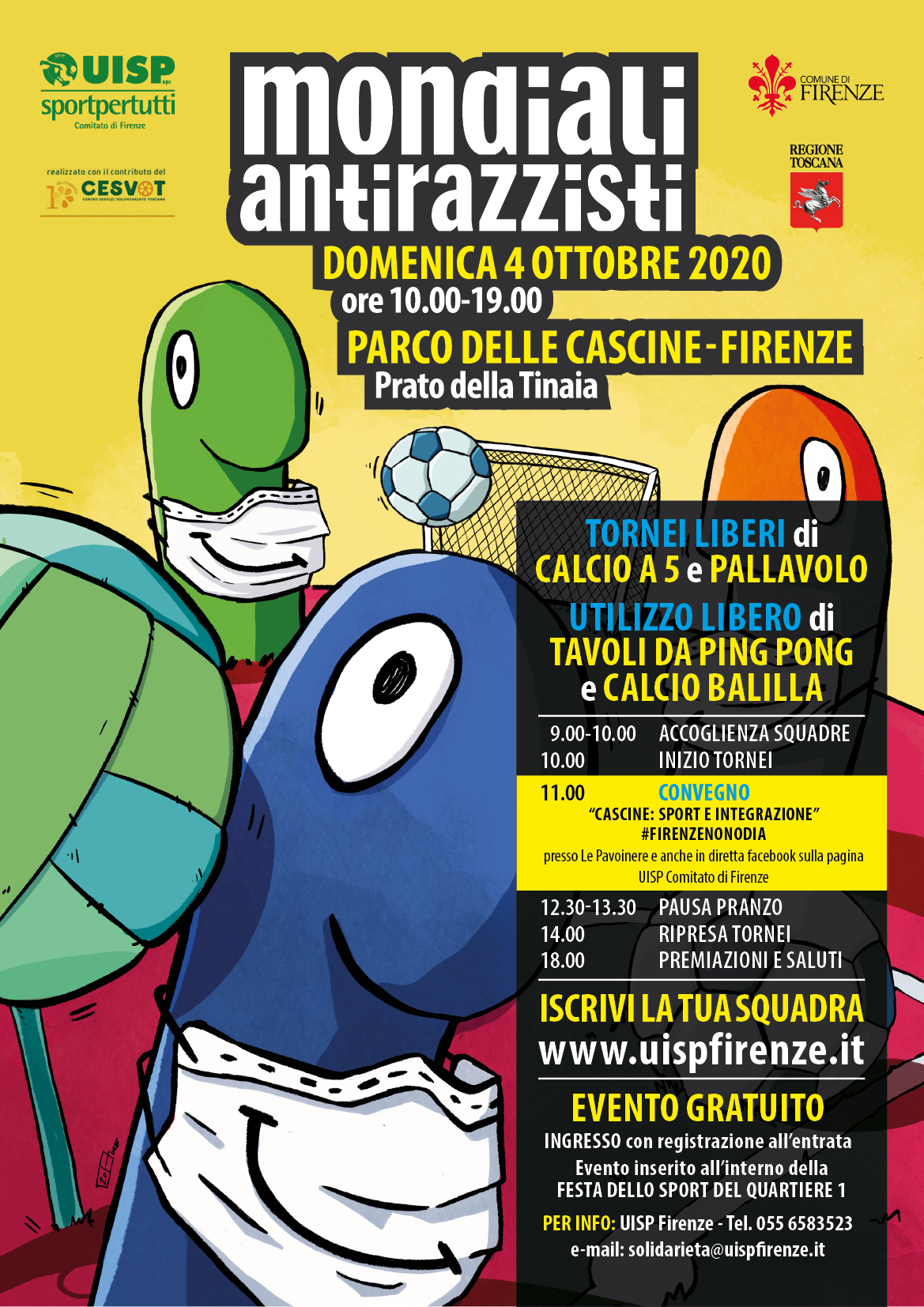 Firenze: Mondiali antirazzisti il 4 ottobre alle cascine