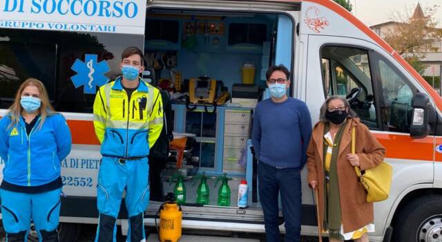 Covid: quattro nebulizzatori e prodotti sanificanti per la Misericordia di Marina di Pietrasanta