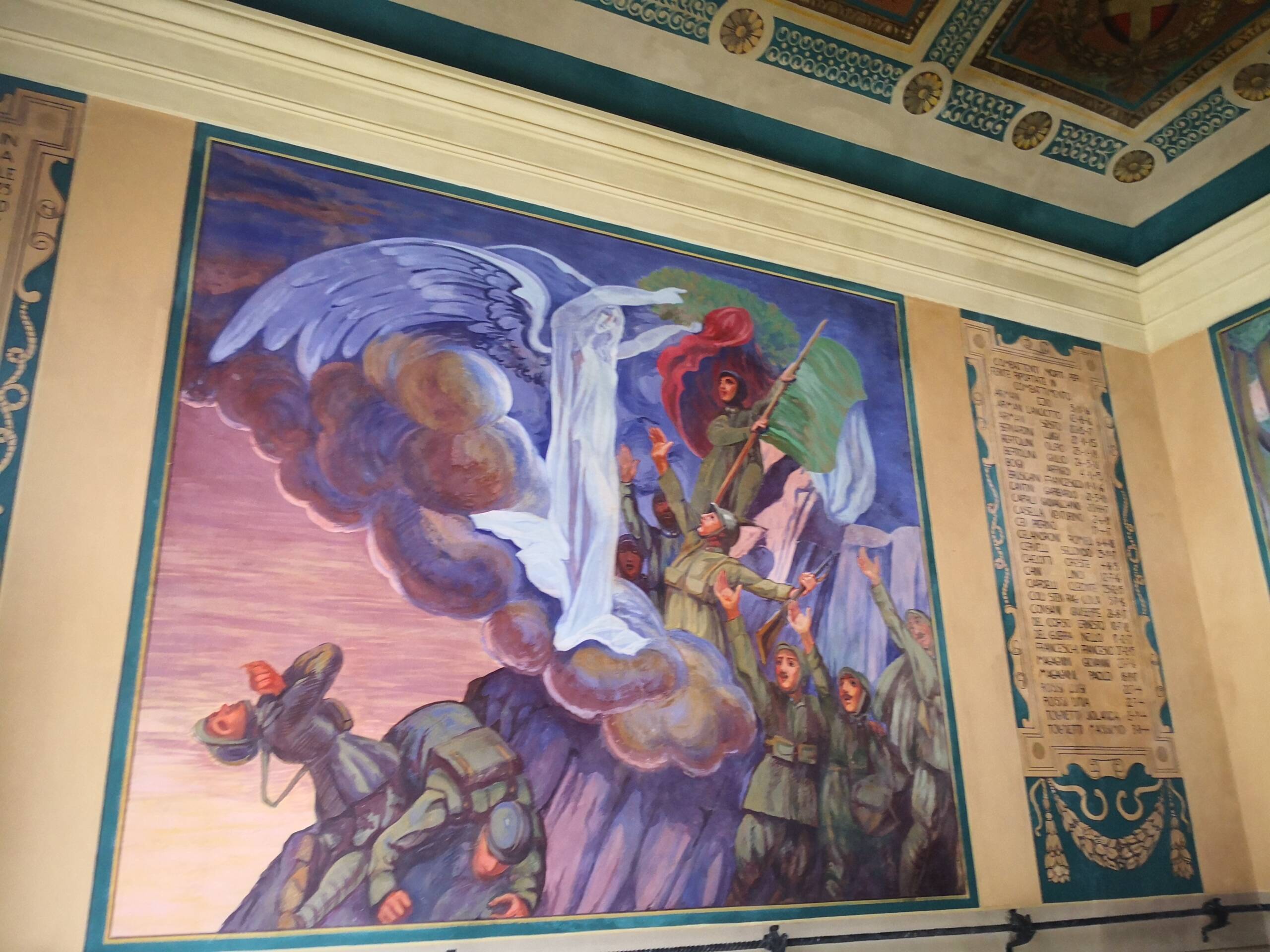 Ecco i dipinti murali della cappella ai Caduti, restauro ultimato a Calci