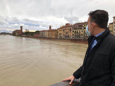 Pisa, passata senza danni la piena dell’Arno