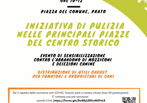 Sabato 6 febbraio si svolgerà l’evento “Prato Città Curata: ci penso io”