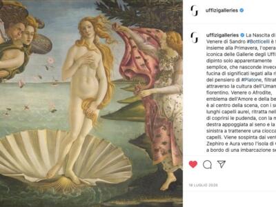 La Venere di Botticelli porta gli Uffizi oltre i 600mila follower su Instagram