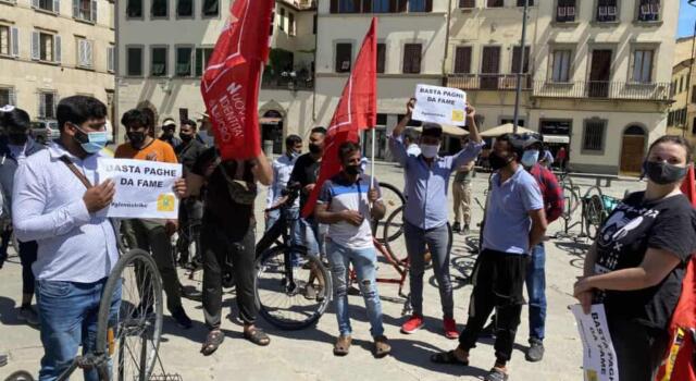 Glovo abbassa le paghe, protesta in piazza dei rider e di Nidil Cgil a Firenze