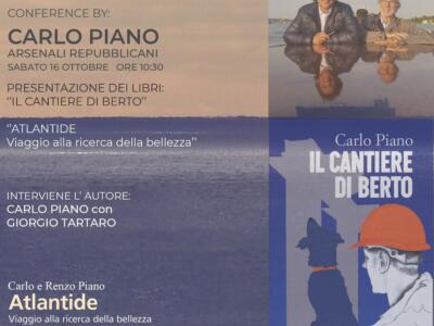 Biennale di Architettura di Pisa: sabato 16 ottobre alle 10.30 arriva Carlo Piano