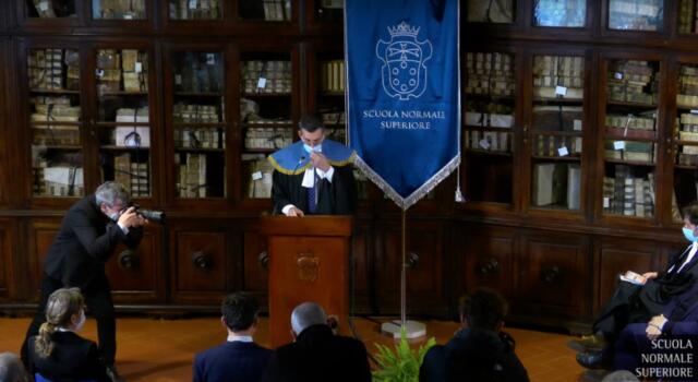 Ministro dell&#8217;Istruzione Bianchi alla cerimonia d&#8217;inizio dell&#8217;anno accademico della Normale