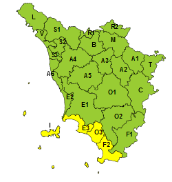 Maltempo, codice giallo per temporali forti nelle aree costiere meridionali