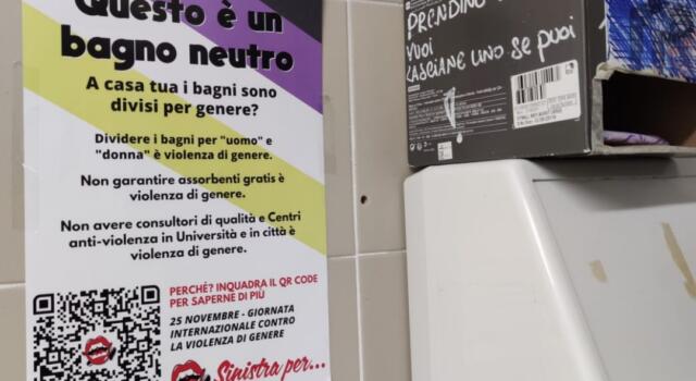 All’Università di Pisa spuntano cartelli per i ‘bagni neutri’