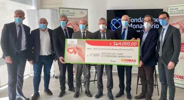Conad Nord Ovest dona 264 mila euro alla Fondazione Toscana “Gabriele Monasterio”