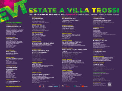 “Estate a Villa Trossi”, il programma degli spettacoli dal 26 giugno al 31 agosto