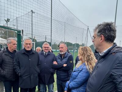 Il presidente della FIGC Gabriele Gravina a Prato: “Subito un fondo per il recupero delle strutture danneggiate dall’alluvione”